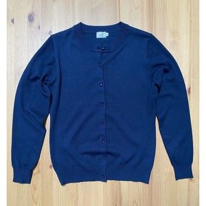 Cielo Designed in California Women’s Navy Blue Button Up Cardigan Sweater Sz M